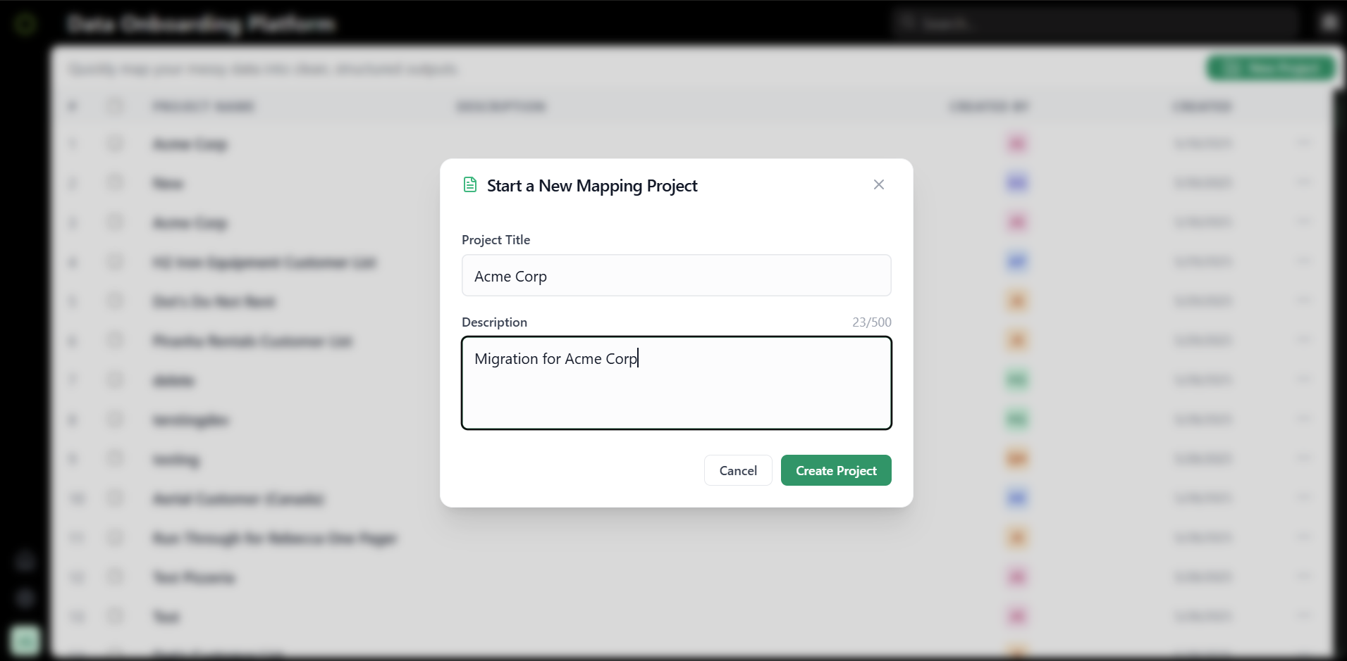 1. Start a New Project